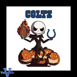 Indianapolis Colts Jack Skellington Halloween Svg, Pumpkin Halloween Svg