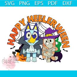 happy heelerween bluey and bingo trick or treat svg file