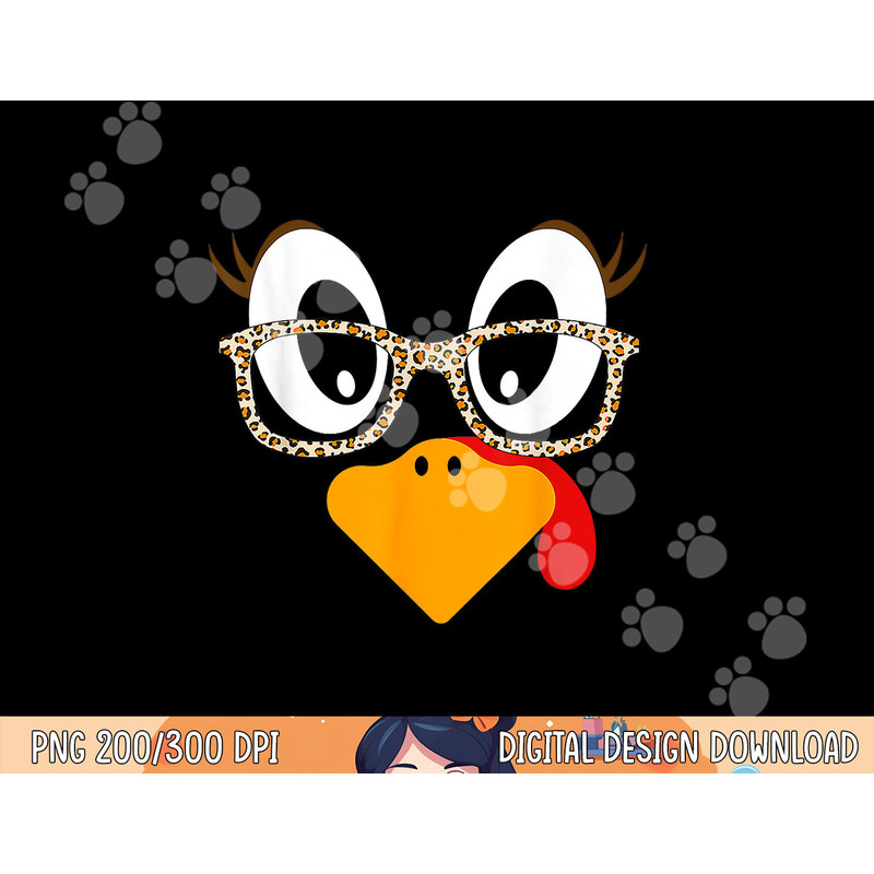 Turkey Face Eyelashes Leopard Glasses Funny Thanksgiving png, sublimation copy.jpg