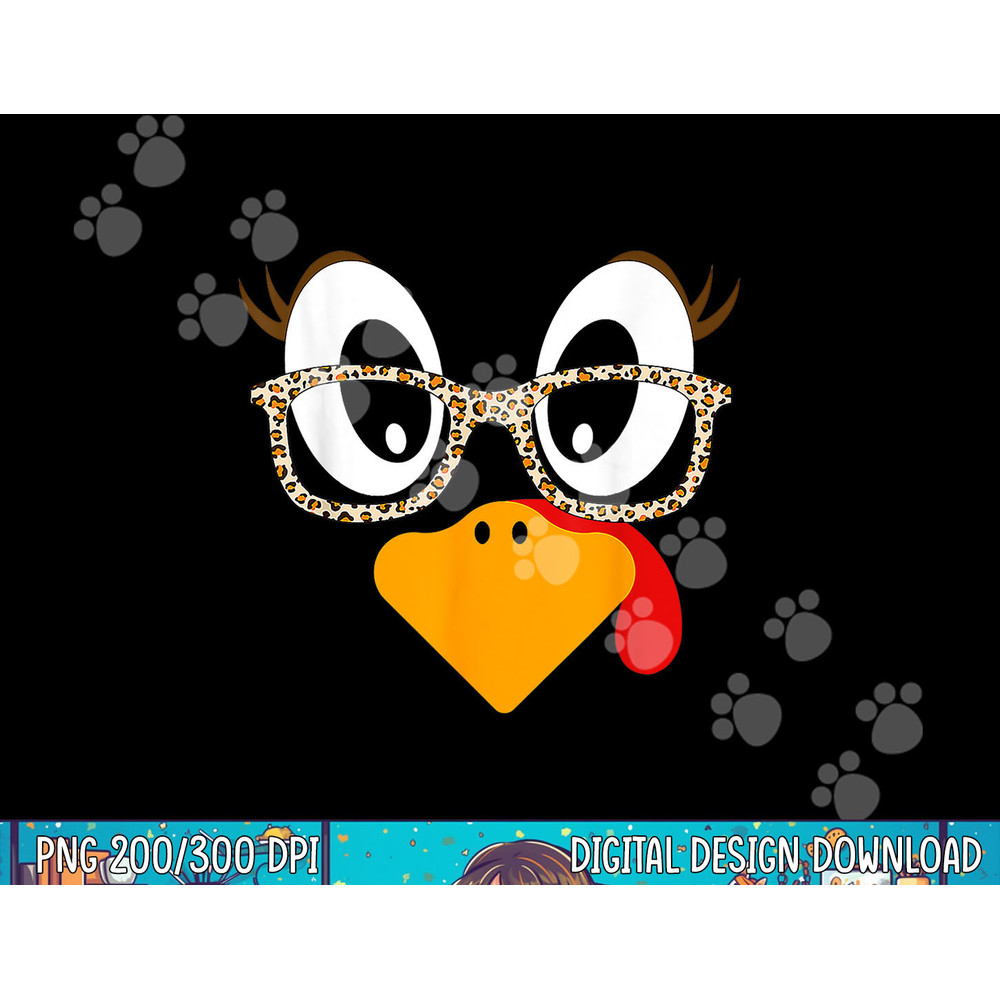 Turkey Face Eyelashes Leopard Glasses Funny Thanksgiving png, sublimation copy.jpg