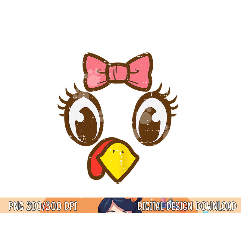 Turkey Face Eyelashes Ribbon Cute Thanksgiving Girls Women png, sublimation copy.jpg