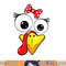 Turkey Face Girl Red Bow Kids Youth Thanksgiving png, sublimation copy.jpg