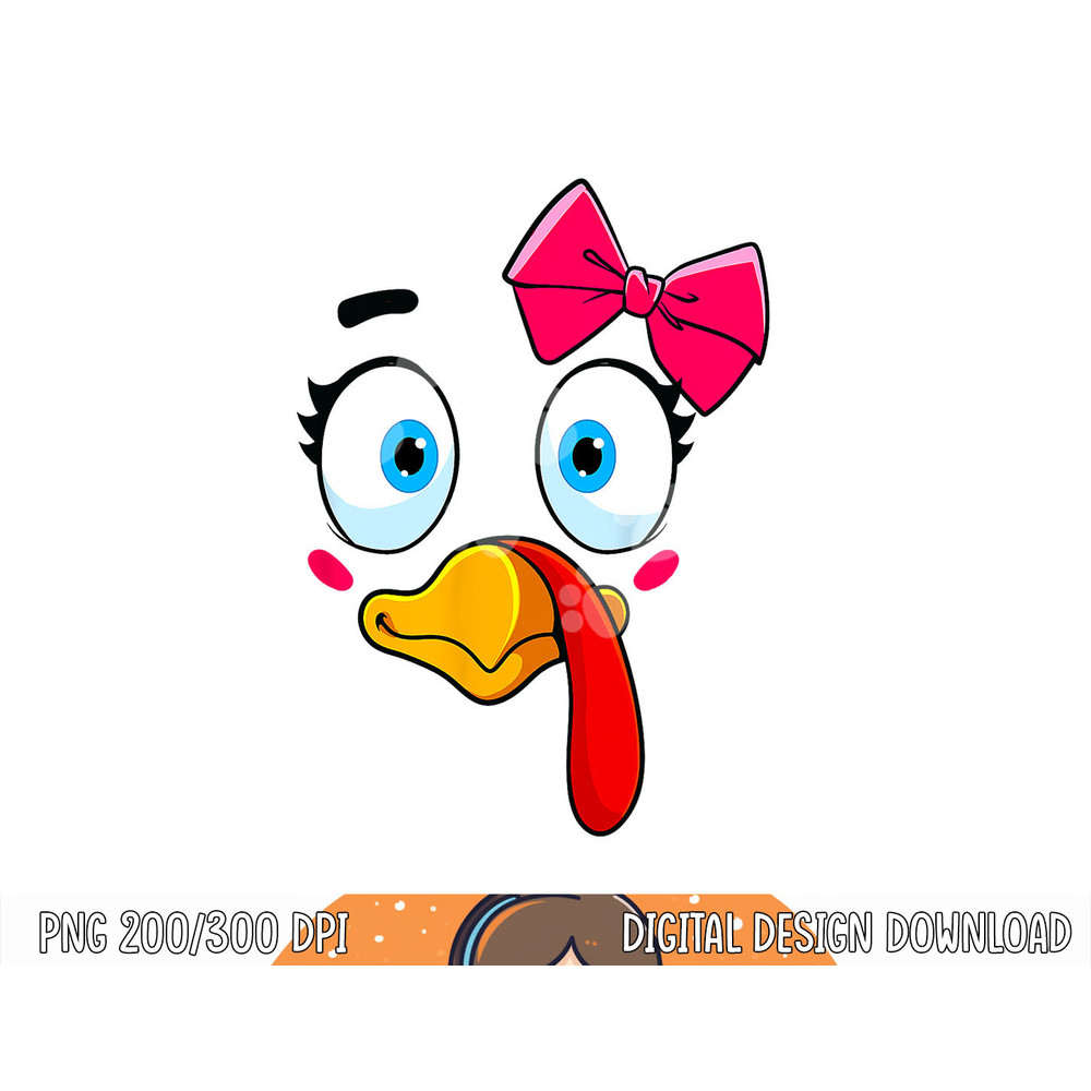Turkey Face Girl Thanksgiving Costume Kids Toddler Girls png, sublimation copy.jpg