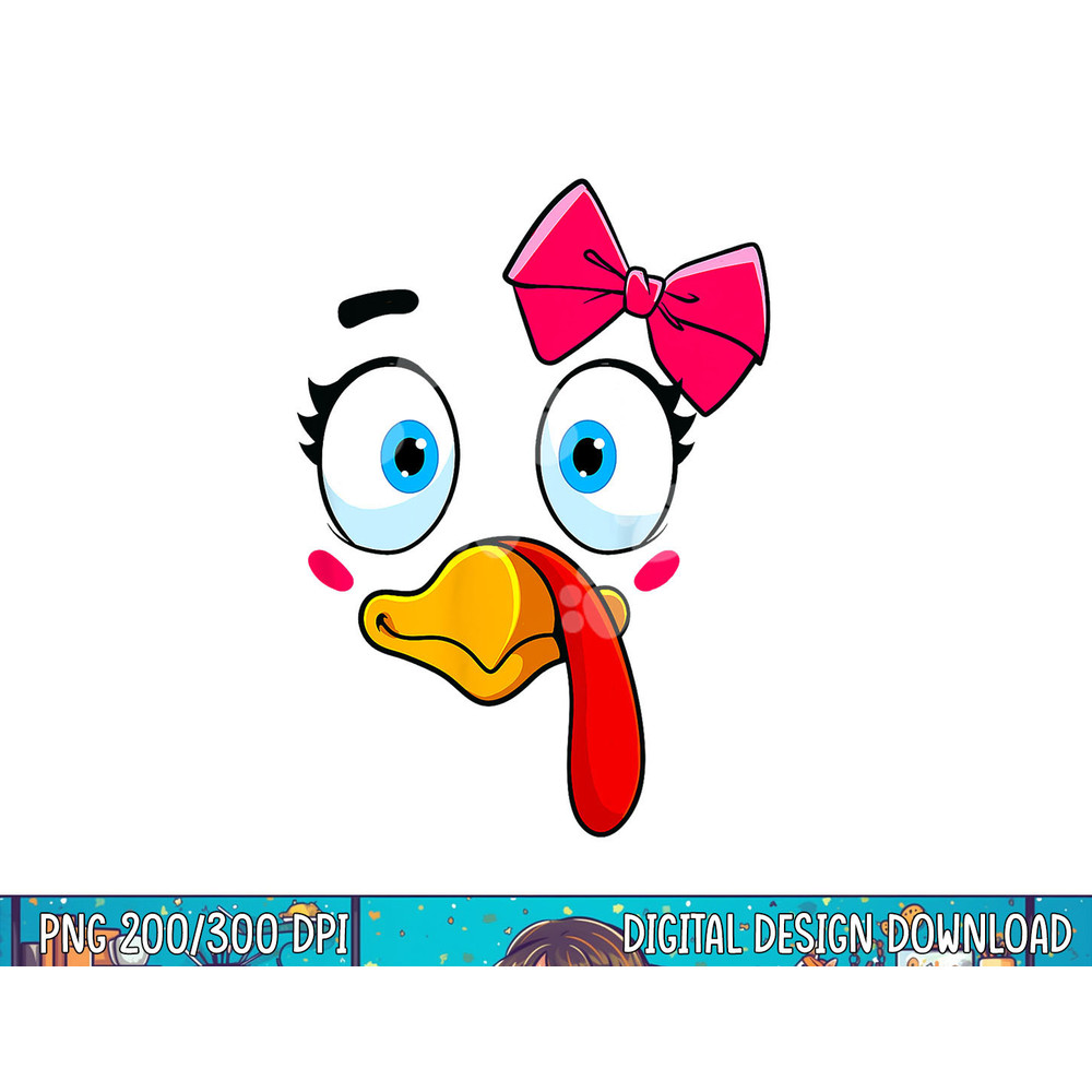 Turkey Face Girl Thanksgiving Costume Kids Toddler Girls png, sublimation copy.jpg