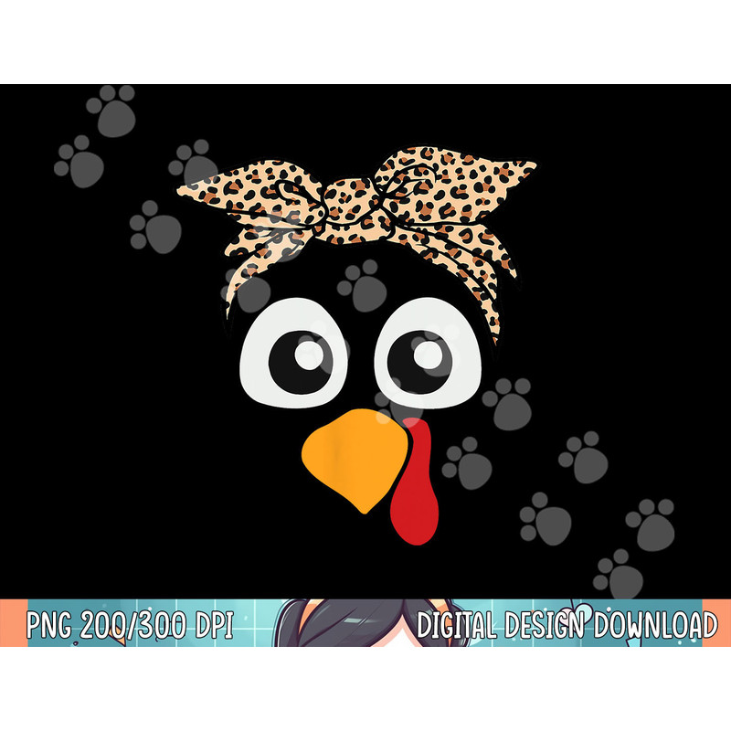 Turkey Face Leopard Headband Womens Thanksgiving Pilgrim png, sublimation.jpg