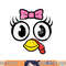 Turkey Face Ribbon Cute Happy Thanksgiving Women Girls Kids png, sublimation copy.jpg