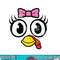 Turkey Face Ribbon Cute Happy Thanksgiving Women Girls Kids png, sublimation copy.jpg