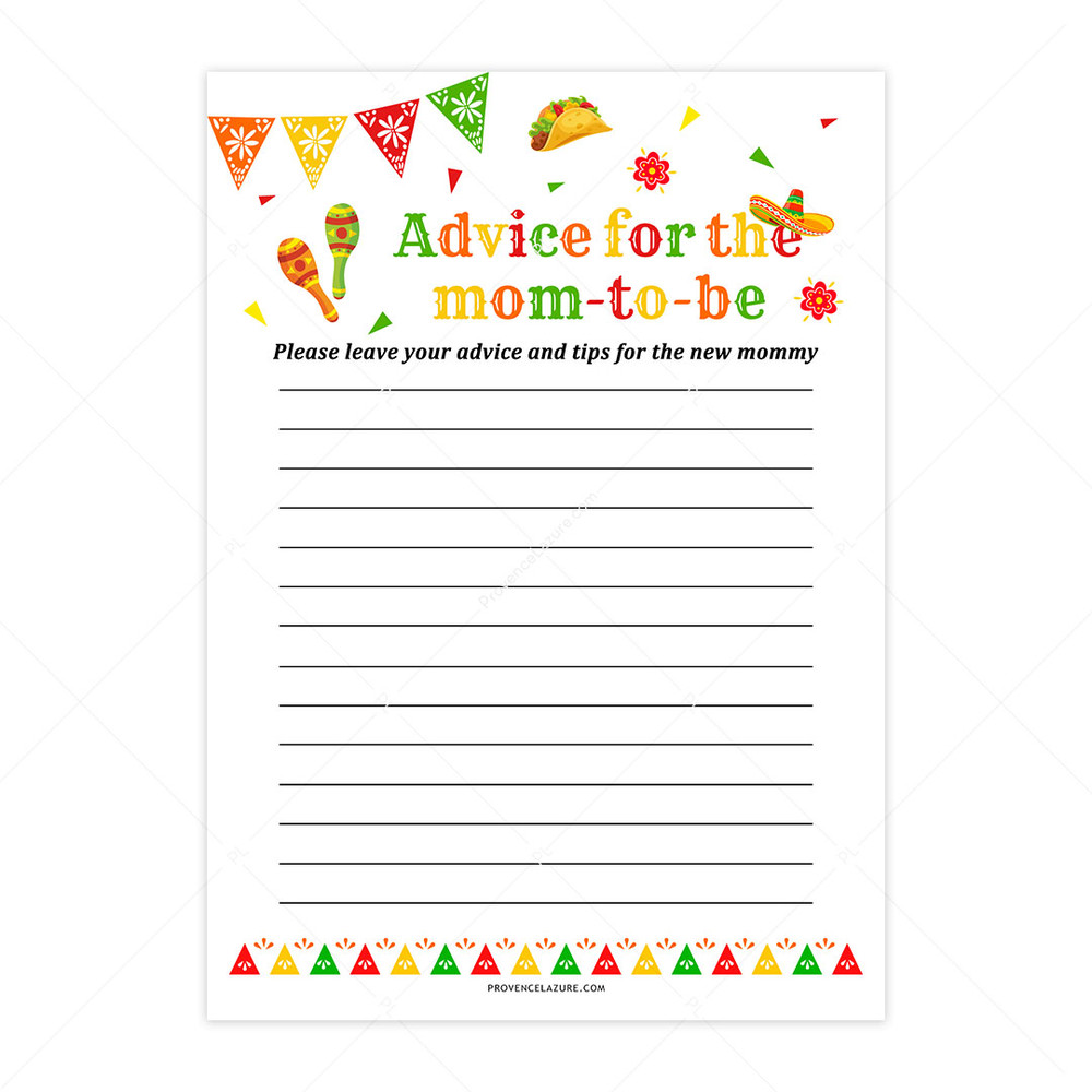 Advice for Mommy Mexican Baby Shower Game