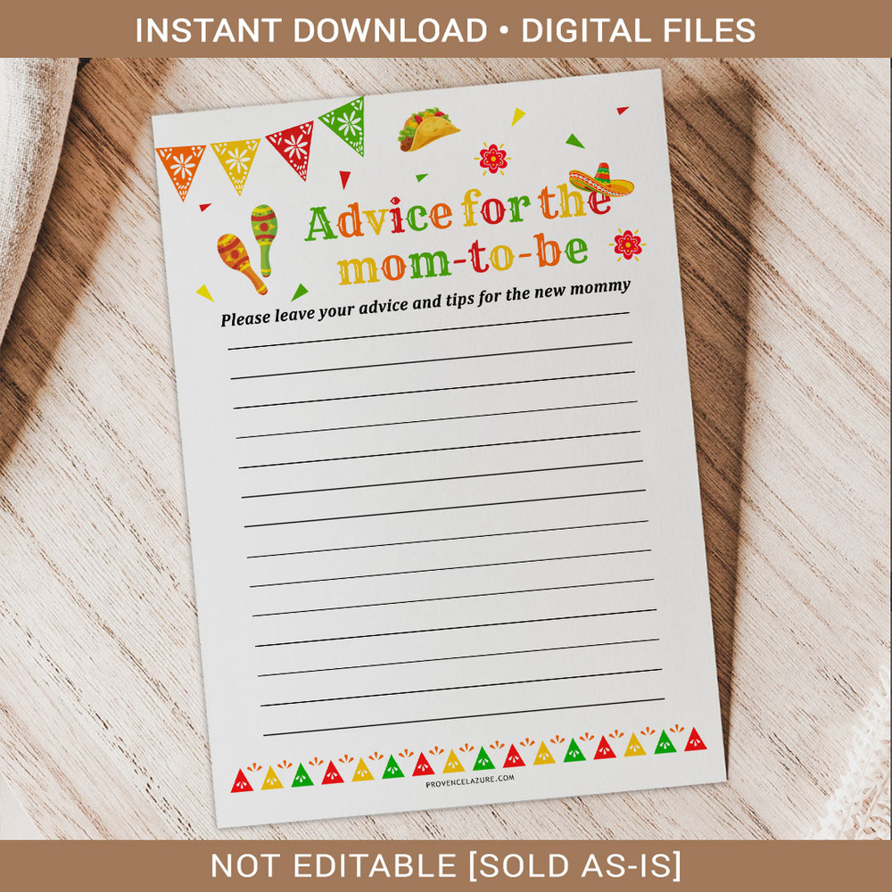 Mexican Baby Shower Advice for Mommy Game