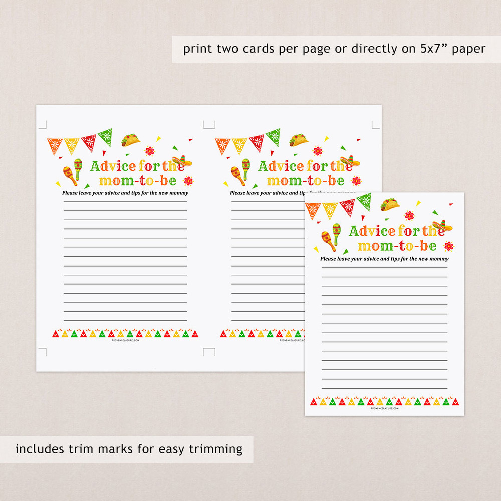 Advice for Mommy Mexican Baby Shower Game