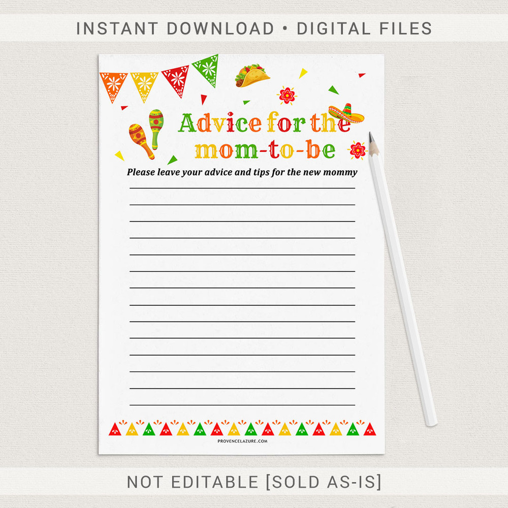 Advice for Mommy Mexican Baby Shower Game