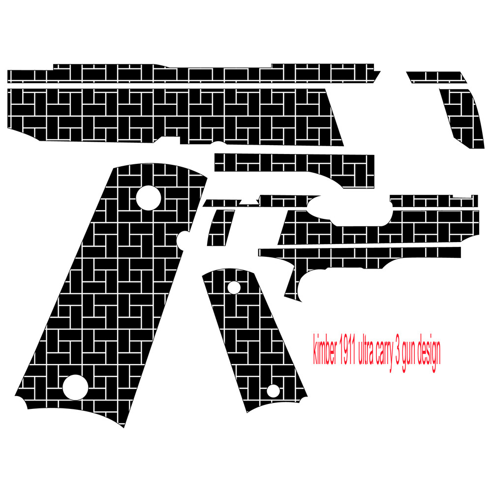 Kimber 1911 ultra carry 3 gun design seamless abstract brick wall pattern svg laser Engraving, cnc cutting vector file.jpg