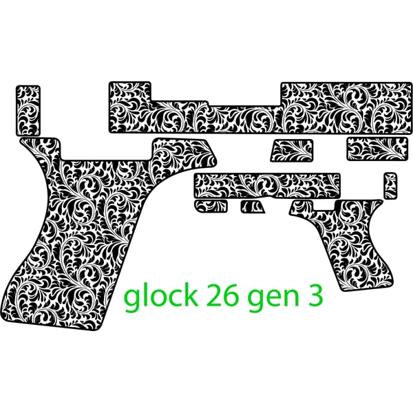 Glock 26 Gen 3 Hand Gun Design seamless abstract scroll patt | Inspire ...