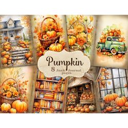 Pumpkin Junk Journal Pages | Autumn Collage