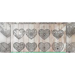 51 heart mandala svg png bundle,heart mandala,heart zentangle svg, mandala heart svg,floral heart mandala svg, shirt man