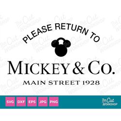mouse & co. main street please return to disneyland disneyworld | svg clipart digital download sublimation cricut cut f