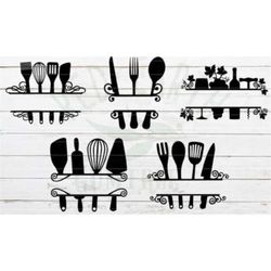 15 kitchen baking monogram frame bundle svg png,kitchen monogram svg, kitchen split frame svg, kitchen svg,cooking mono