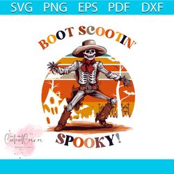 western halloween skeleton boot scootin spooky svg file