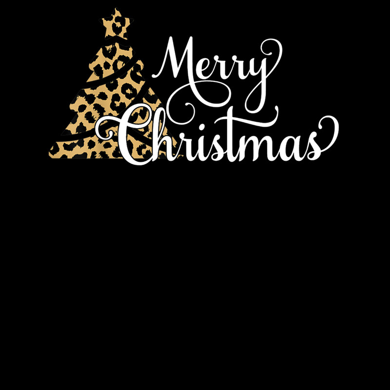 Leopard Print Christmas Tree Matching Mom Daughter Pajama T-Shirt.jpg