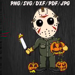jason and pumpkin halloween svg, png, dxf, pdf, jpg,...