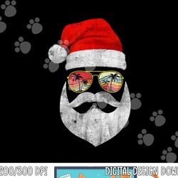 vintage christmas in july santa face sunglasses hat beard png, sublimation copy