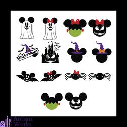 halloween mickey boo head bundle svg, disney svg, halloween svg, mickey svg, mickey mouse svg, halloween day svg, disney