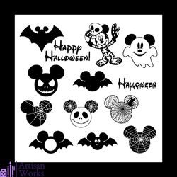 halloween mickey head bundle svg, disney svg, halloween svg, mickey svg, mickey mouse svg, halloween day svg, disney mov