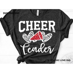cheerleader svg, leopard cheerleading glitter red, leopard heart svg, cheer group shirts svg, football cheer team shirt