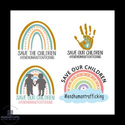 save our children svg, end human trafficking awareness rainbow hearts svg, endhumantrafficking