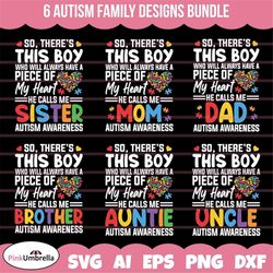 there's this boy that stole my heart autism awareness svg, puzzle piece svg, autism svg, svg files for cricut, autism ri