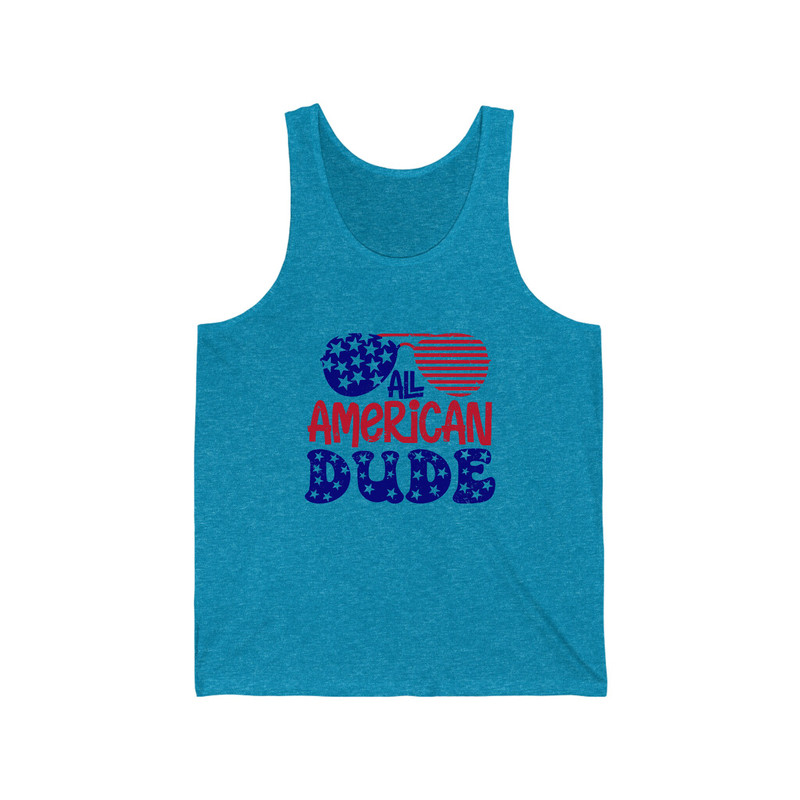 All American Dude Graphic Tank 4th of July Dad Family Shirt Matching Independence Day Guy Tank Top Daddy & Me USA Flag Red White Blue - 3.jpg