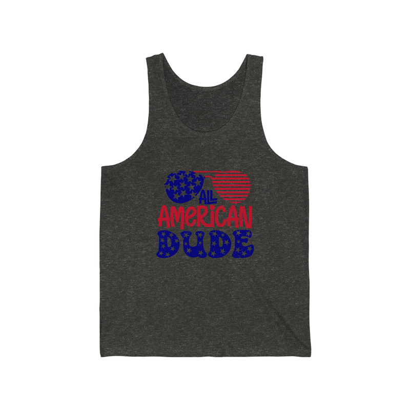 All American Dude Graphic Tank 4th of July Dad Family Shirt Matching Independence Day Guy Tank Top Daddy & Me USA Flag Red White Blue - 5.jpg
