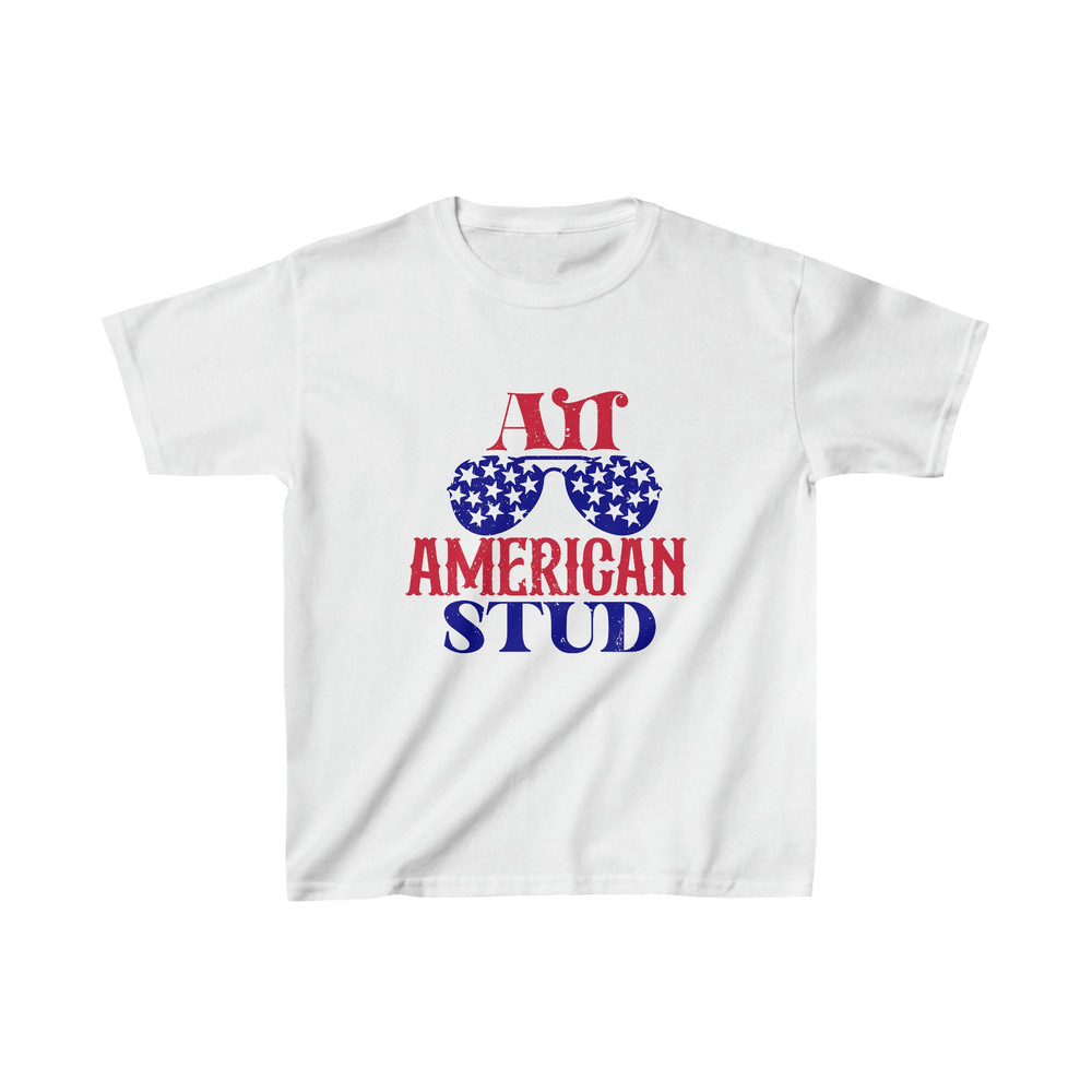 All American Stud Tshirt for Kid Boy 4th of July Tee Heavy Cotton Family Matching for Kids Freedom Shirt USA - 1.jpg