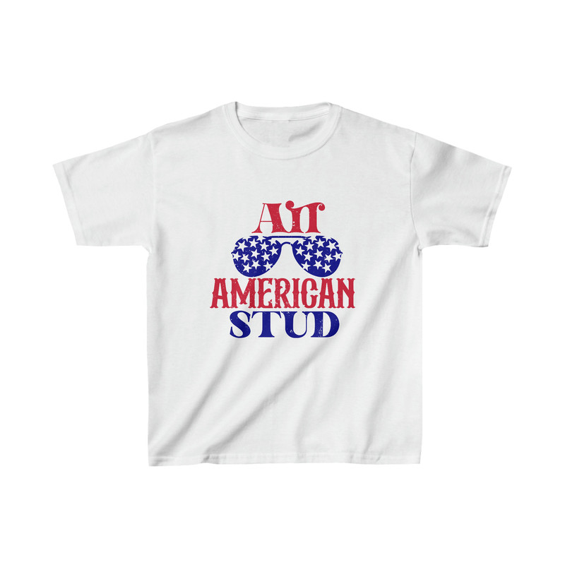 All American Stud Tshirt for Kid Boy 4th of July Tee Heavy Cotton Family Matching for Kids Freedom Shirt USA - 1.jpg