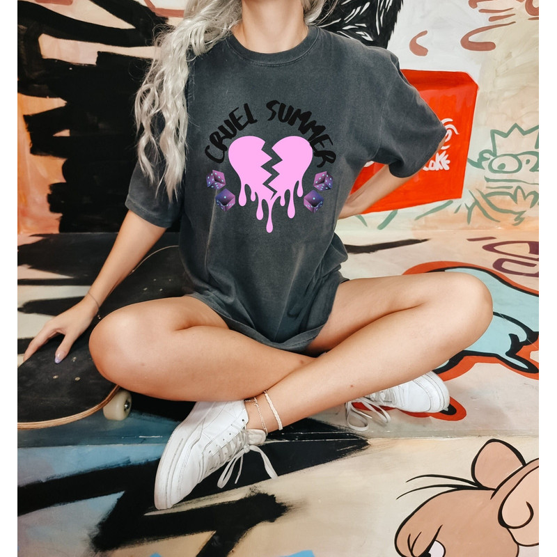 Comfort Colors Cruel Summer Graphic Tshirt Taylor Swift Lover Merch The Eras Tour Concert Tee Devils Dice Angels Roll Eyes Swiftees Swifties - 1.jpg