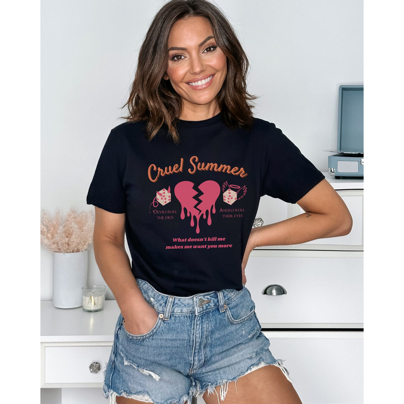 Cruel Summer Tshirt Devils Roll the Dice Angels Roll Their Eyes Shirt Taylor Swift Lover Merch Eras Tour Concert Tee Cruel Summer Swiftie - 1.jpg