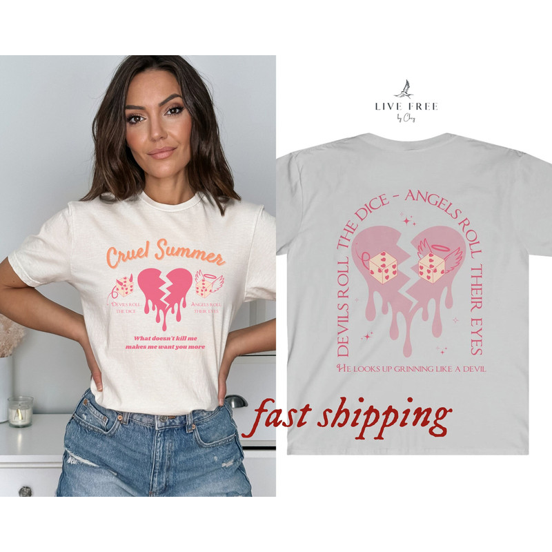 Cruel Summer Tshirt Devils Roll the Dice Angels Roll Their Eyes Shirt Taylor Swift Lover Merch Eras Tour Concert Tee Cruel Summer Swiftie - 5.jpg