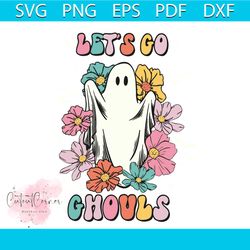 vintage lets go ghouls halloween svg digital cricut file