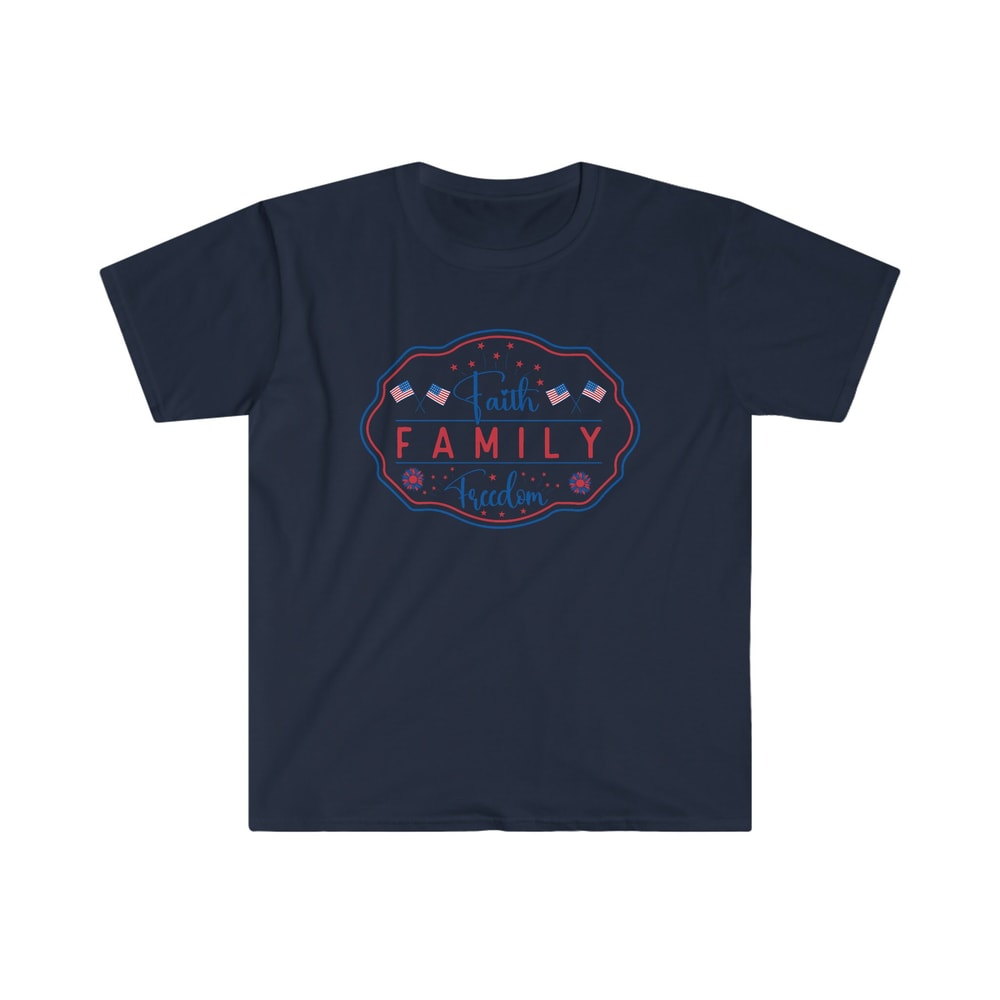 Faith Family Freedom Soft Style Tshirt for Her or Him 4th of July Shirt Christian Patriotic Independence Day Tees for Pastors Wife - 7.jpg