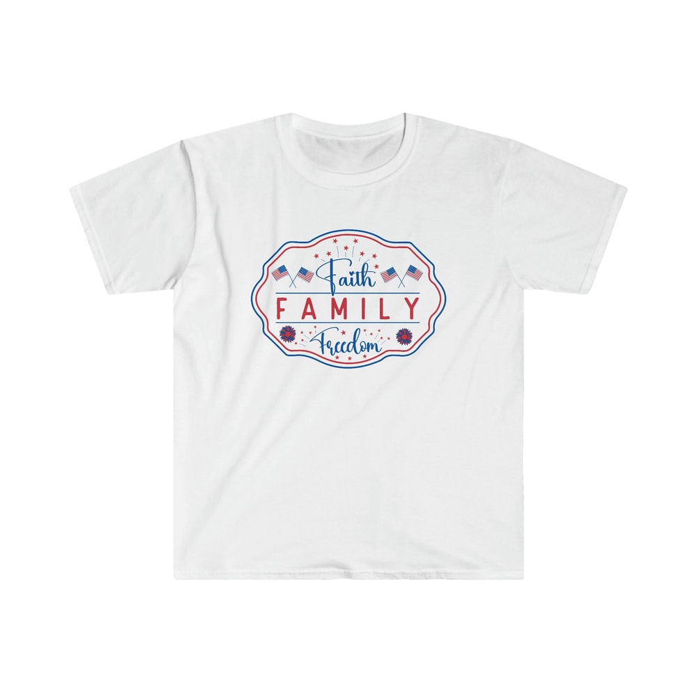 Faith Family Freedom Soft Style Tshirt for Her or Him 4th of July Shirt Christian Patriotic Independence Day Tees for Pastors Wife - 8.jpg