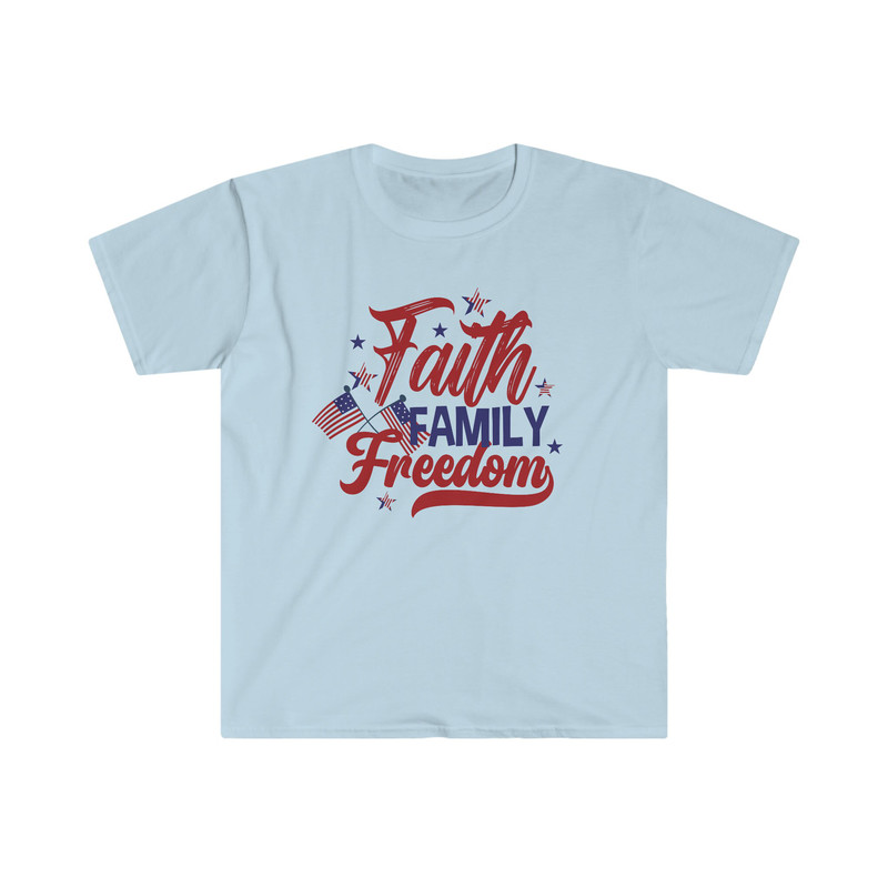 Faith Family Freedom Soft Style Tshirt for Her or Him 4th of July Shirt Patriotic Christian Independence Day Tees for Pastors Wife Godly Tee - 5.jpg