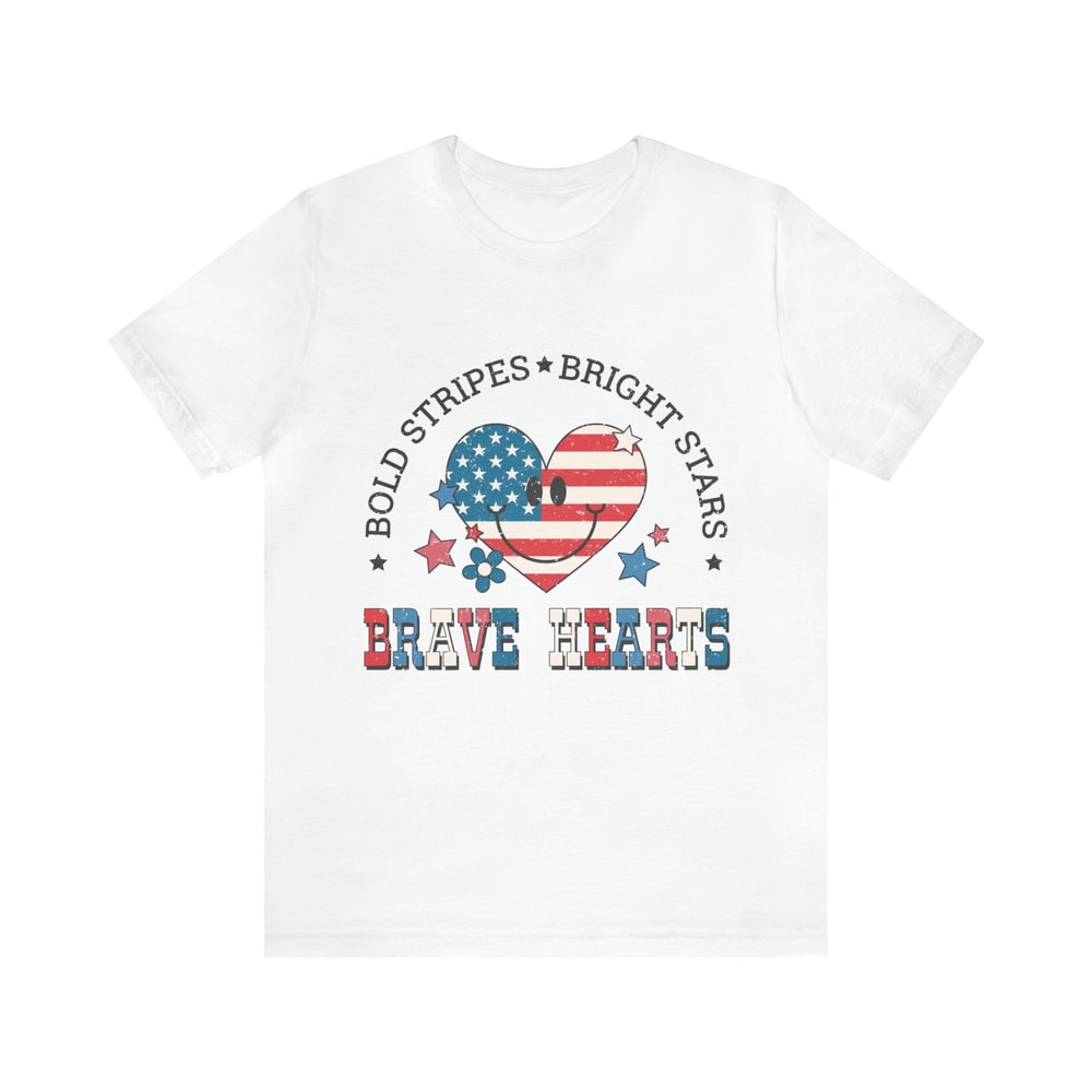 Retro Americana Tee 4th of July Bold Stripes Bright Stars Brave Hearts Tshirt Independence Day Women's Vintage Shirt USA Freedom Live Free - 7.jpg