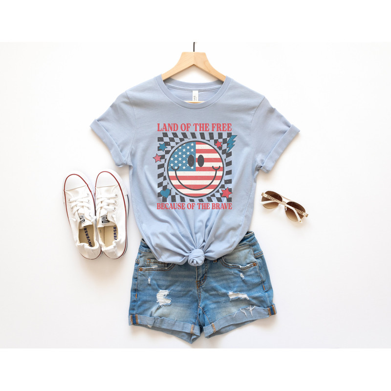 Retro Americana Tee 4th of July Land of the Free Tshirt Independence Day Americana Vintage Shirt USA Freedom Women's T-shirt Live Free - 4.jpg