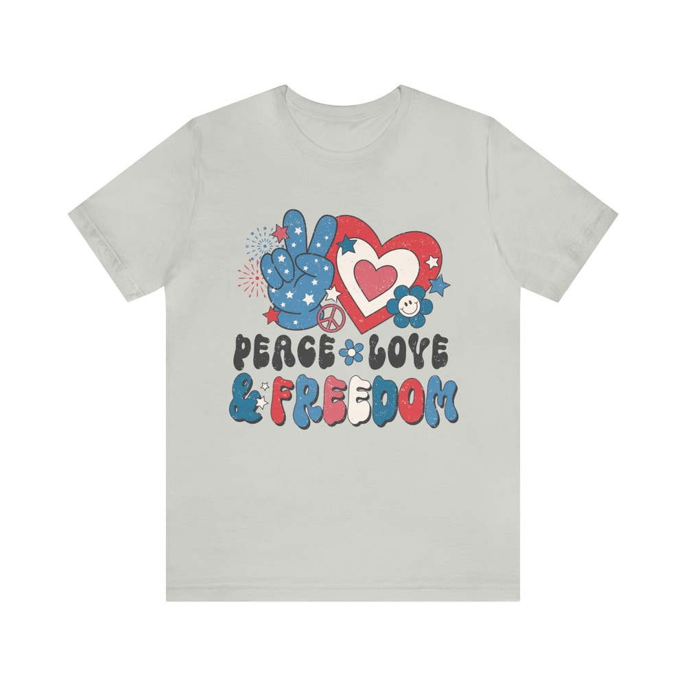 Retro Americana Tee Peace Love Freedom 4th of July Tshirt Independence Day Women's Vintage Shirt USA Groovy Red White Blue Live Free - 7.jpg