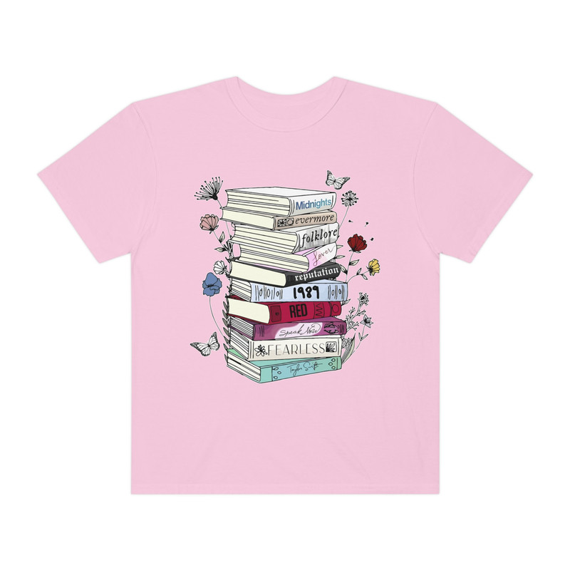 Taylor Swiftees The Eras Tour Tshirt Albums as Book Stack Art Flower Tee Swifties Speak Now Era Midnights Outfit Eras Tour Merch 1989 Lover - 6.jpg