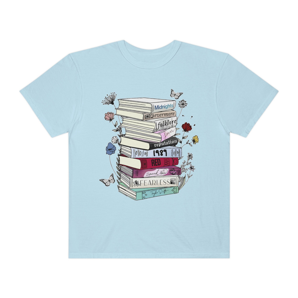 Taylor Swiftees The Eras Tour Tshirt Albums as Book Stack Art Flower Tee Swifties Speak Now Era Midnights Outfit Eras Tour Merch 1989 Lover - 7.jpg