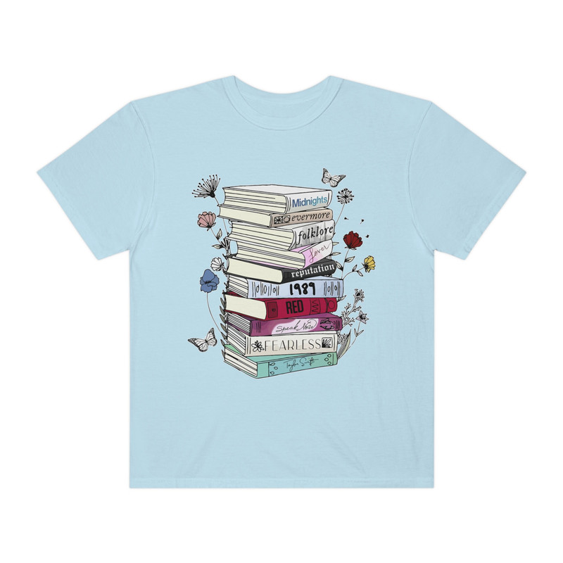 Taylor Swiftees The Eras Tour Tshirt Albums as Book Stack Art Flower Tee Swifties Speak Now Era Midnights Outfit Eras Tour Merch 1989 Lover - 7.jpg