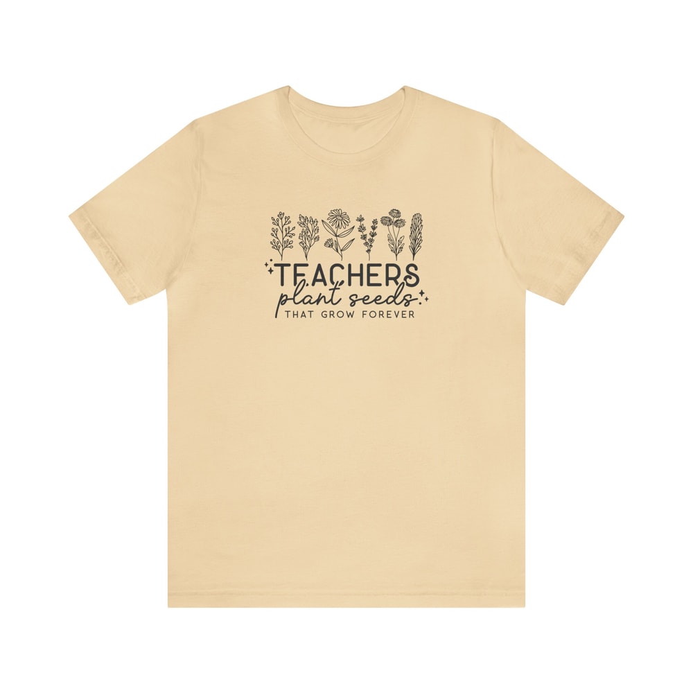 Teacher's Wildflower T-Shirt Teachers Plant Seeds Floral Shirt Vintage Flowers Boho Floral Tee for Teachers Educators for School First Day - 4.jpg