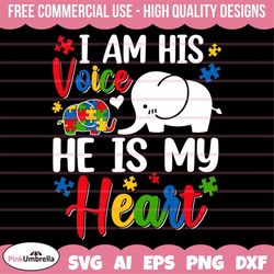 i am his voice he is my heart svg, autism svg, autism awareness svg, autism mom svg, autism puzzle svg, puzzle piece svg
