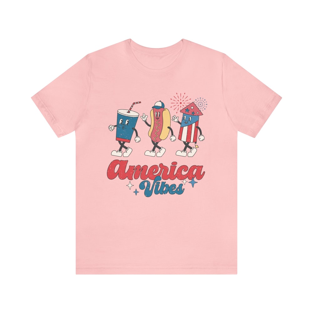 Unisex Retro Americana Graphic Tee America Vibes 4th of July Tshirt Independence Day Mens Womens Freedom Tan Shirt USA Groovy Red White Blue - 9.jpg
